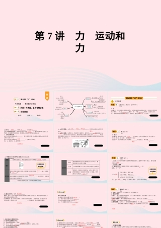 中考物理一轮复习 基础考点一遍过 第7讲 力 运动和力课件