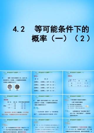 九年级数学上册 42 等可能条件下的概率(一)课件2 (新版)苏科版 课件