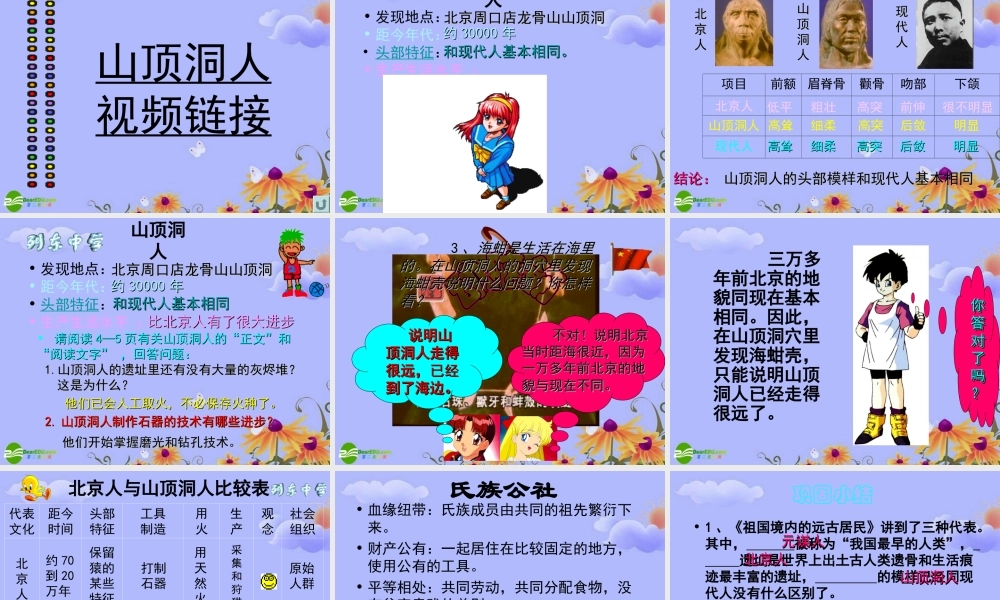 七年级历史上册 第1课祖国境内的远古居民课件 人教新课标版 课件