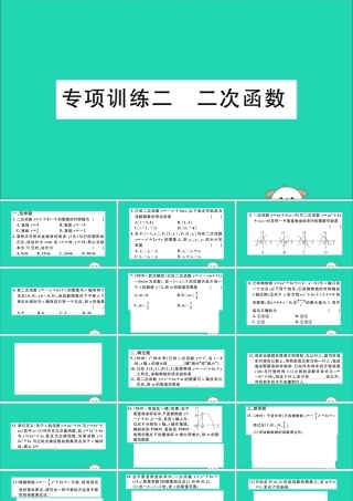 (湖北专用)九年级数学下册 专项训练二 二次函数习题讲评课件 (新版)新人教版 课件