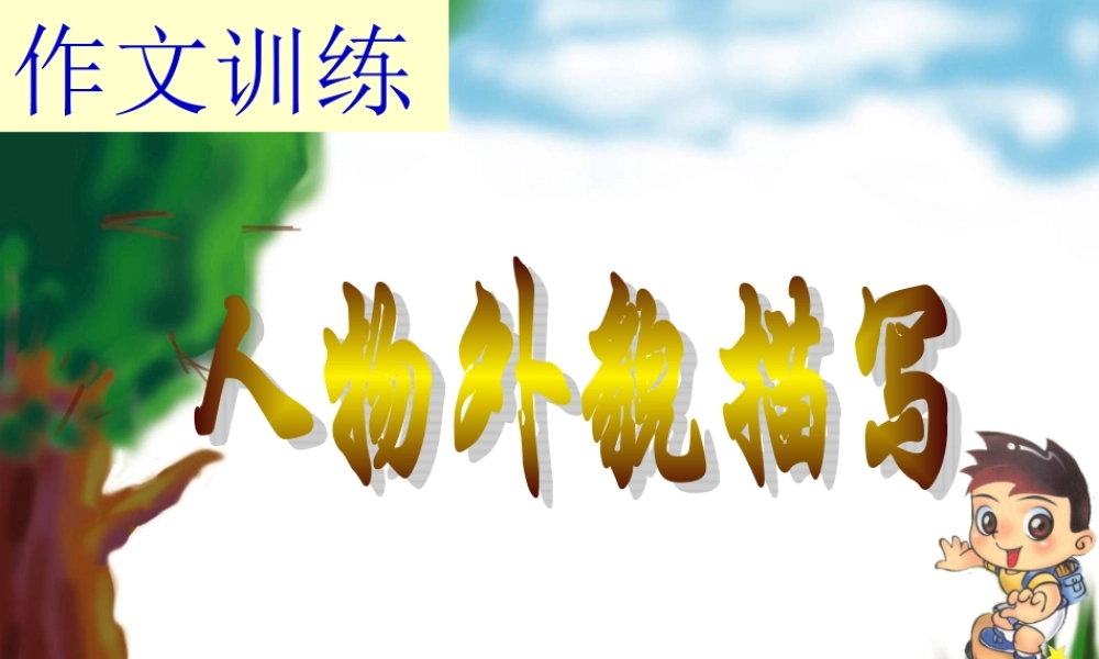 中考语文作文辅导课件 人物外貌描写 课件