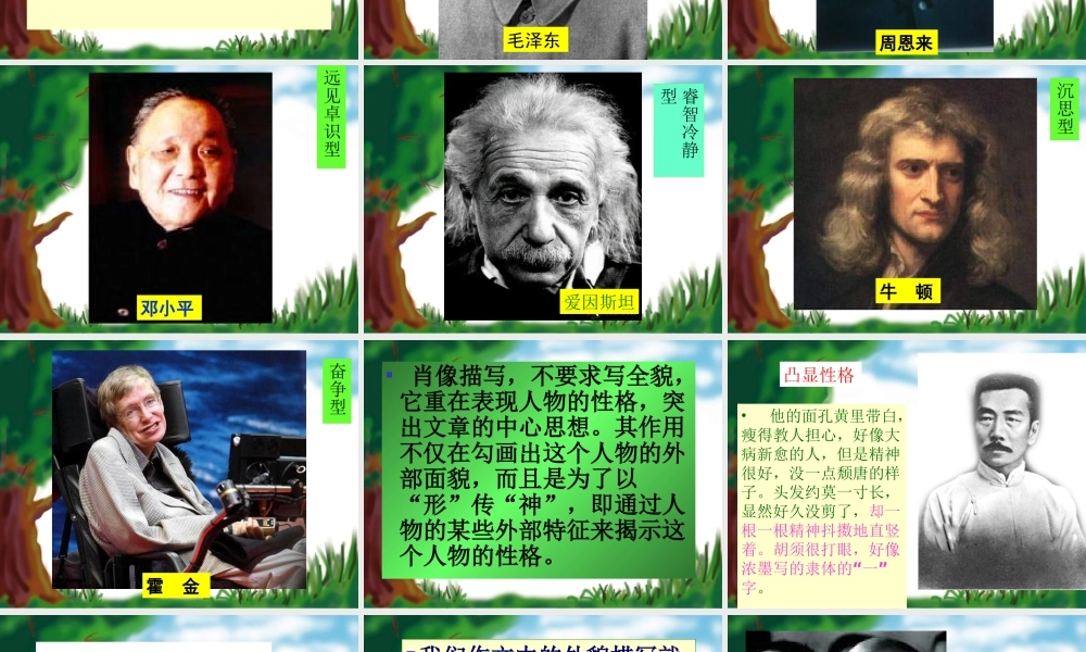 中考语文作文辅导课件 人物外貌描写 课件