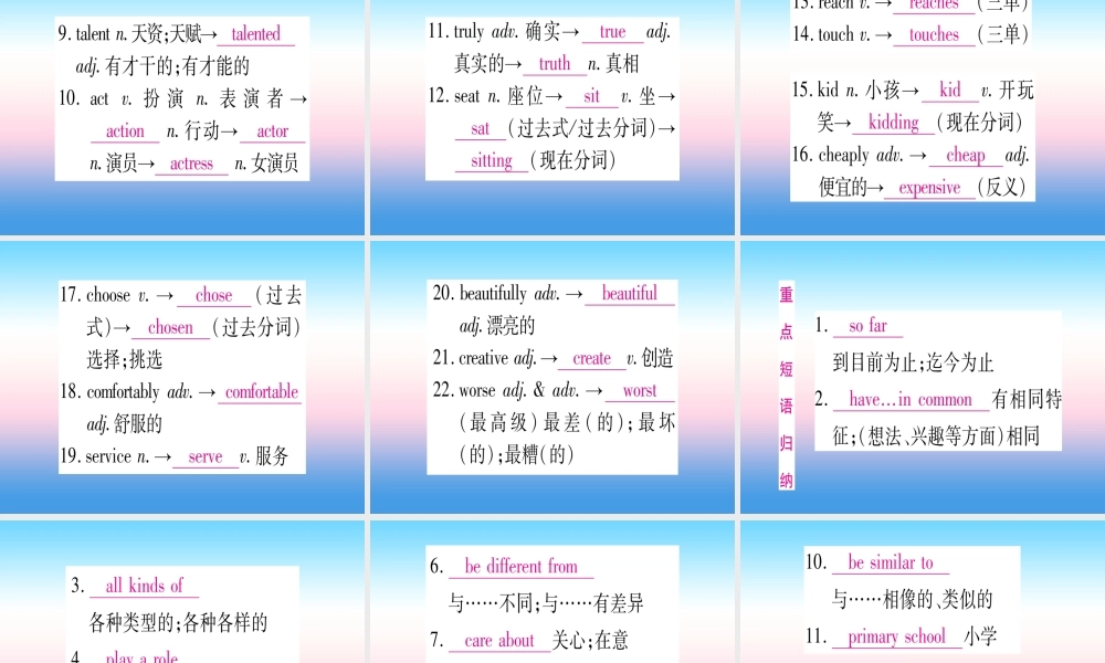 (湖北专用版)版中考英语复习 第一篇 教材系统复习 考点精讲七 八上 Units 3 4实用课件