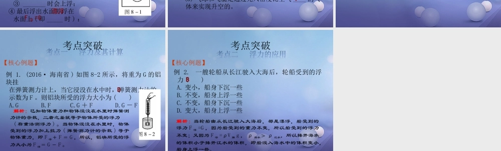 中考物理总复习 第8讲 浮力与升力课件