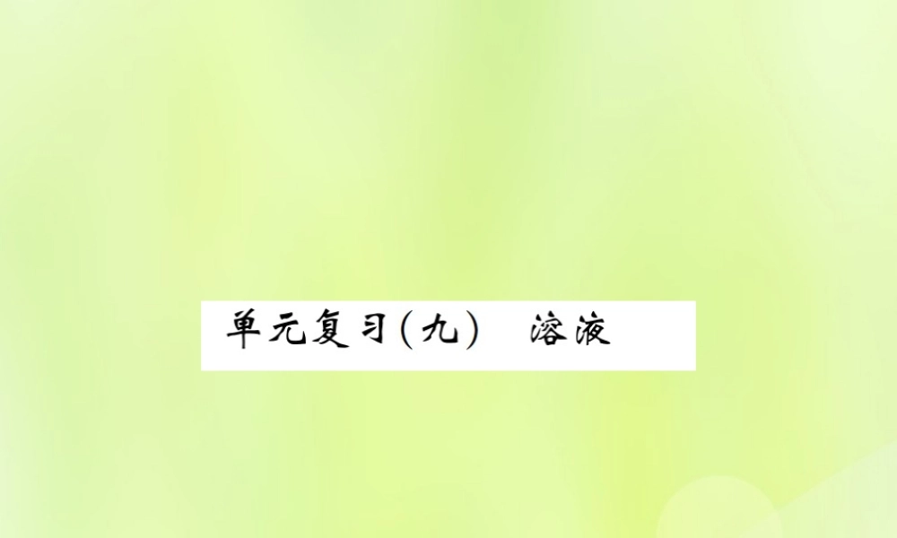 九年级化学下册 第九单元 溶液 单元复习(九)溶液复习课件 (新版)新人教版 课件