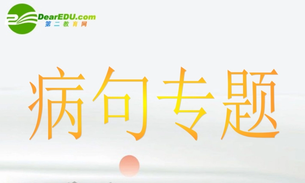 中考语文专题 快速判断、修改病句 课件 人教新课标版 课件