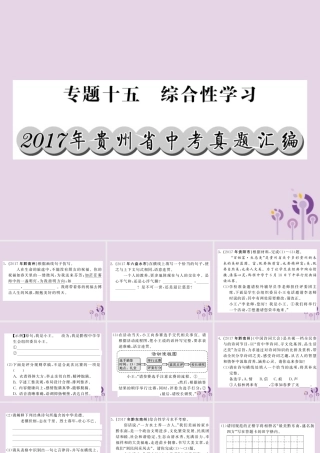 (贵州专版)中考语文复习 第二轮 第四部分 综合实践与探究 专题十五 综合性学习真题汇编课件