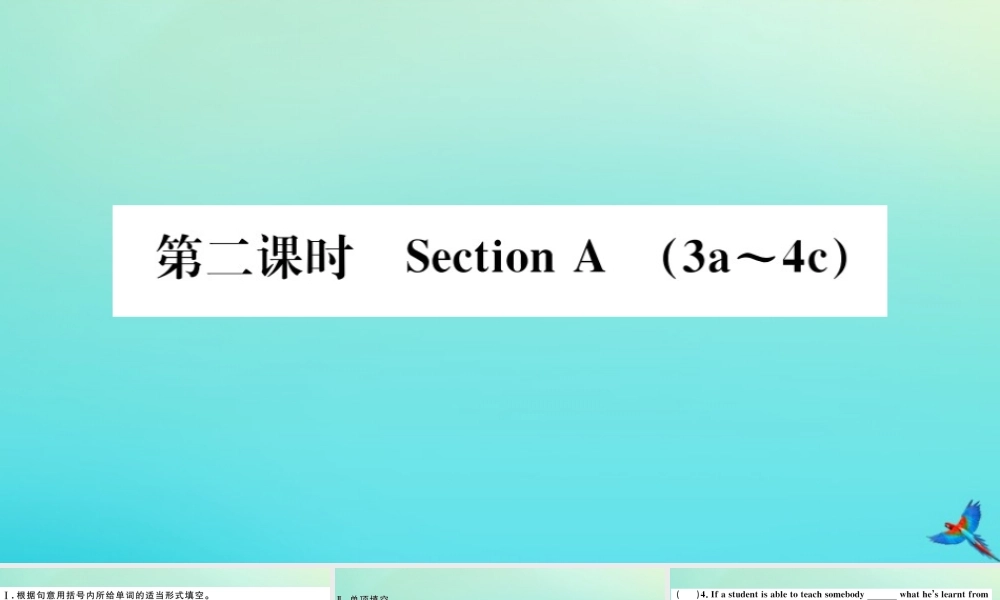 (江西专版)九年级英语全册 Unit 8 It must belong to Carla(第2课时)习题课件 (新版)人教新目标版 课件