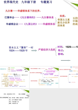 九年级历史下册 世界现代史复习线索课件 人教新课标版 课件