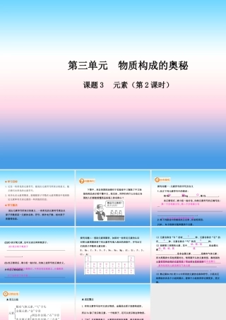 九年级化学上册 第三单元 物质构成的奥秘 课题3 元素(第2课时)高效课堂课件 (新版)新人教版 课件