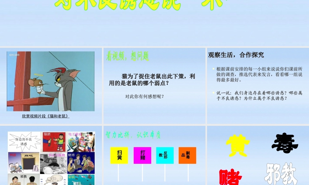 七年级政治下册 8.3 对不良诱惑说 不 课件 粤教版 课件