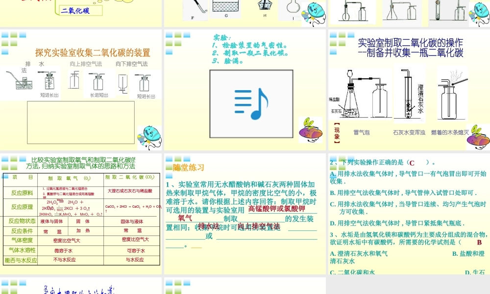 九年级化学上册 62(二氧化碳制取的研究)课件 人教新课标版 课件