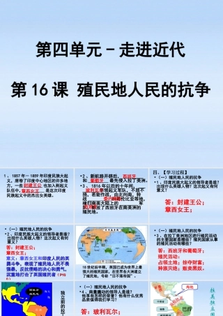 九年级历史上册 第五单元第16课殖民地人民的抗争课件 人教新课标版 课件
