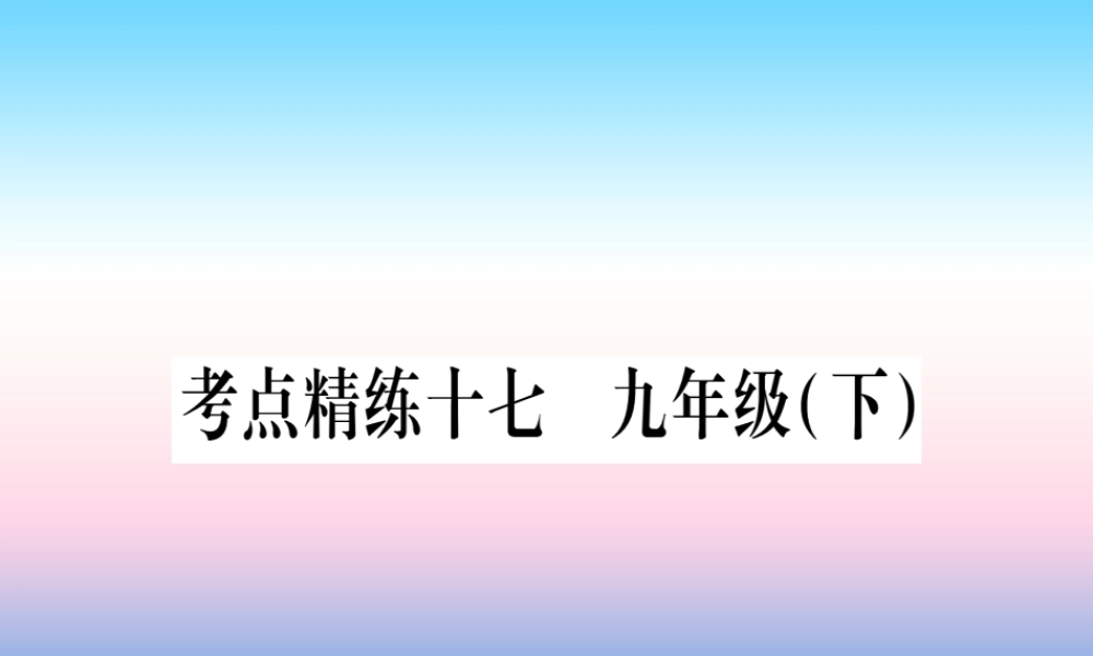 中考英语准点备考 第一部分 教材系统复习 考点精练十七 九下 Unit 5课件