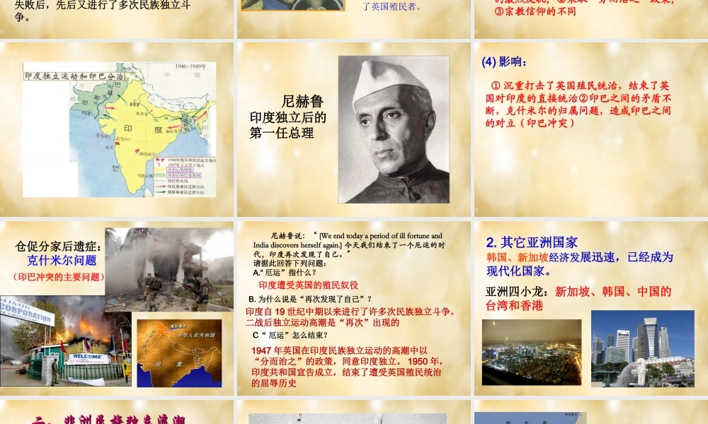 九年级历史下册 第12课 亚非拉的奋起好课件 新人教版 课件