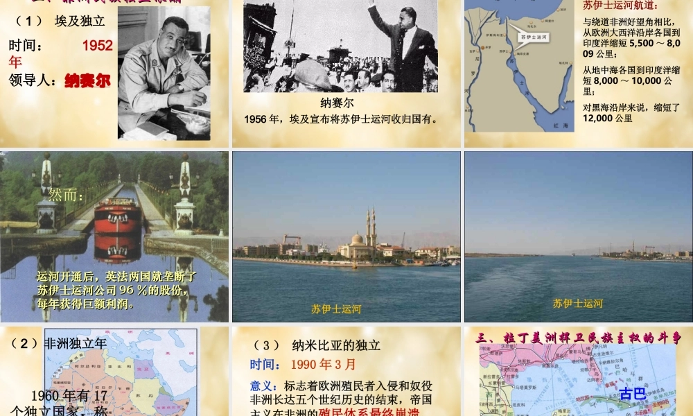 九年级历史下册 第12课 亚非拉的奋起好课件 新人教版 课件