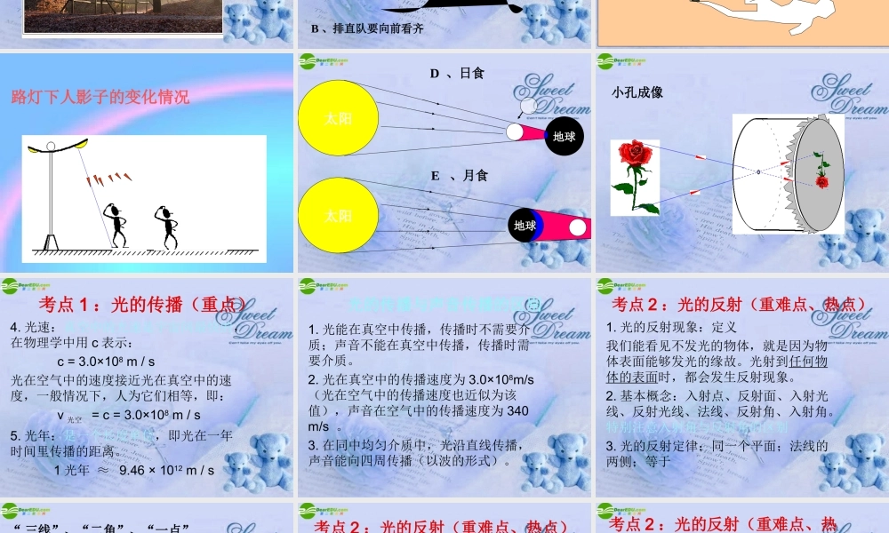 中考物理复习 光现象课件 人教新课标版 课件