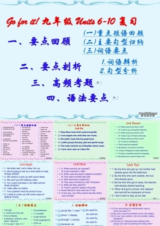 Go for it Unit6至Unit10复习 新课标  0 课件