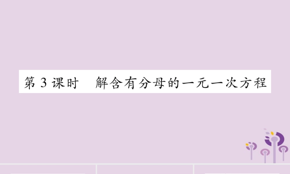 七年级数学上册 第3章 一次方程与方程组 3.1 一元一次方程及其解法 第3课时 解含有字母的一元一次方程课件 (新版)沪科版 课件