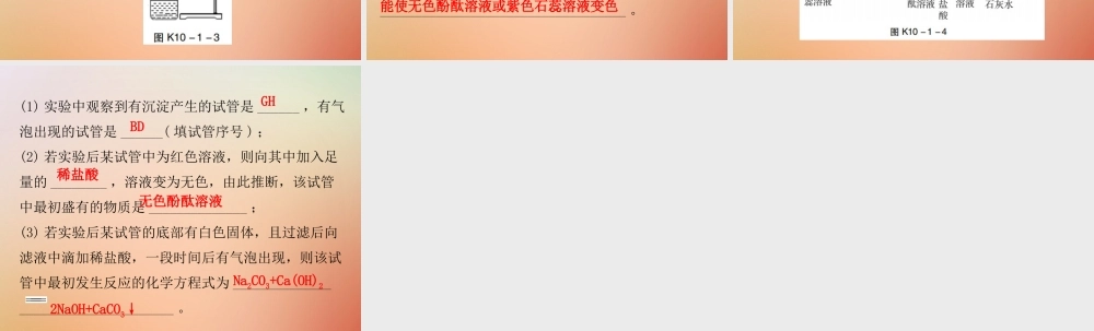 九年级化学下册 第十单元 酸和碱 课题1 常见的酸和碱 课时3 碱的性质(小测本)课件 (新版)新人教版 课件