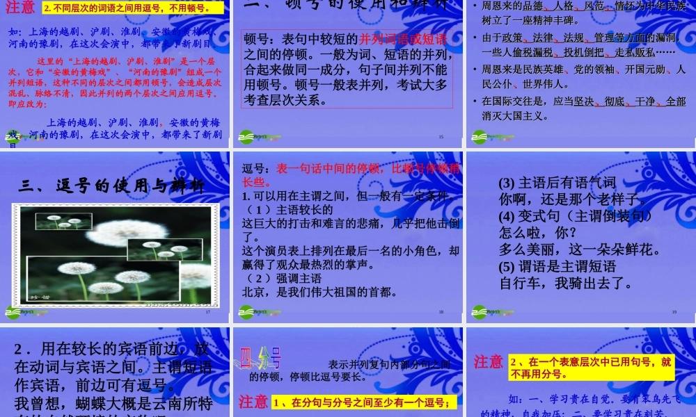 中考语文复习 常用标点符号的用法课件