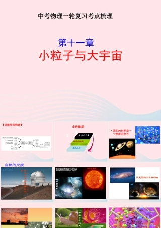 中考物理一轮复习 第十一章 小粒子与大宇宙考点梳理课件 沪科版 课件