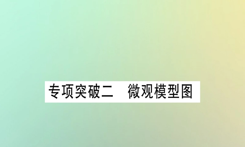 中考化学准点备考复习 专项突破二 微观模型图课件 新人教版 课件