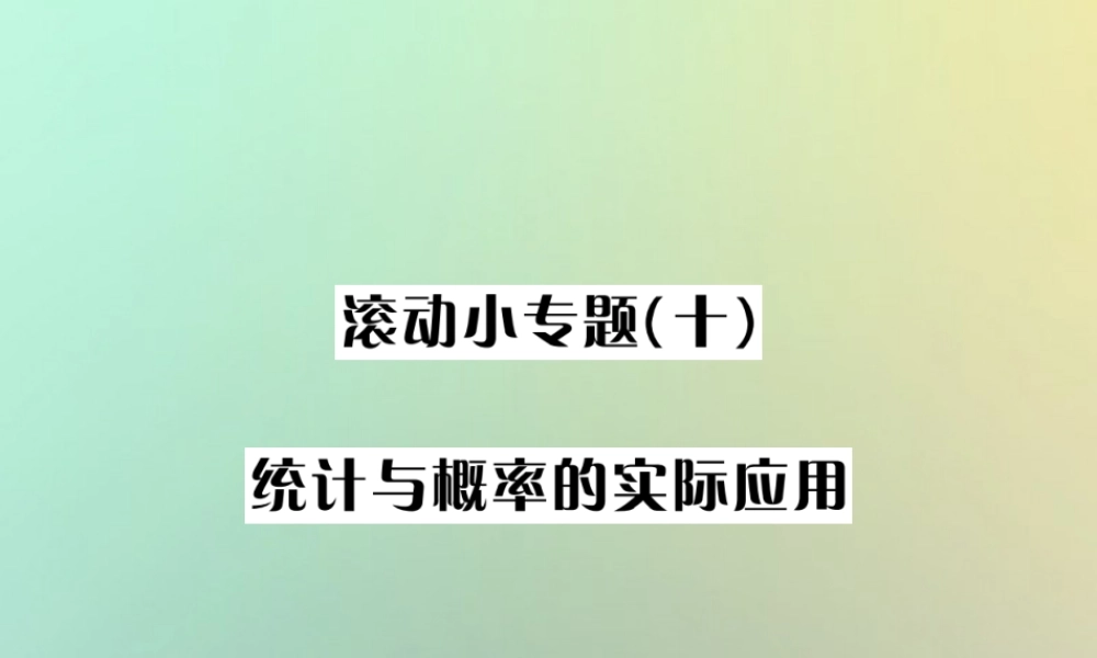 中考数学系统复习 第八单元 统计与概率 滚动小专题(十)统计与概率的实际应用课件