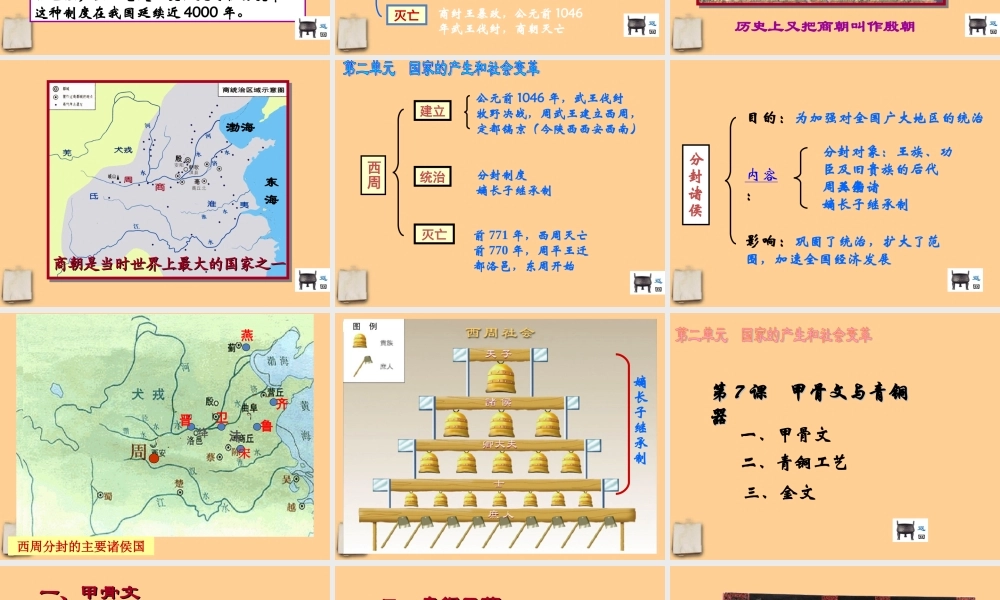 七年级历史上册 第二单元(国家的产生和社会的变革)复习课件 岳麓版 课件