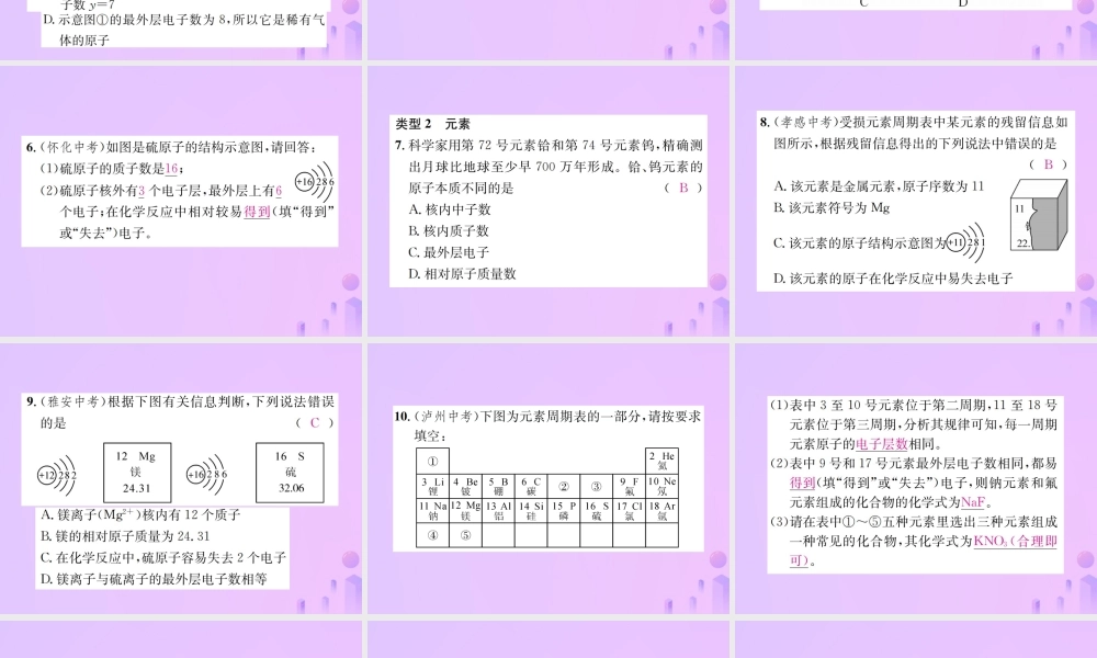 九年级化学上册 滚动小专题(一)化学用语(增分课练)习题课件 (新版)新人教版 课件