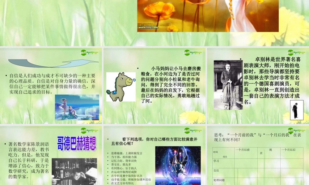 七年级政治下册 唱响自信之歌课件 新人教版 课件