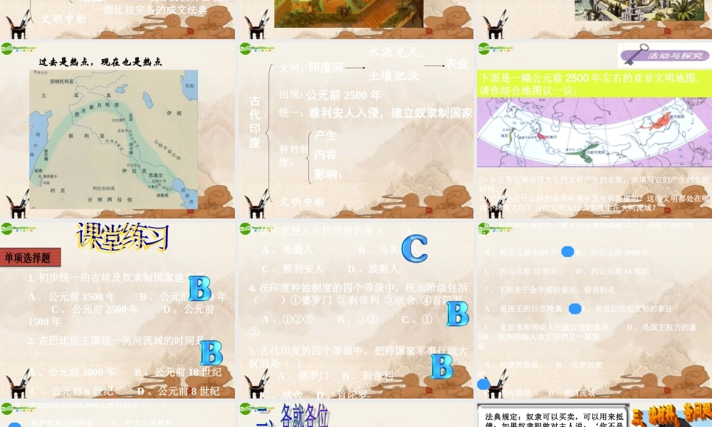 九年级历史上册 第2课大河流域课件 人教新课标版 课件
