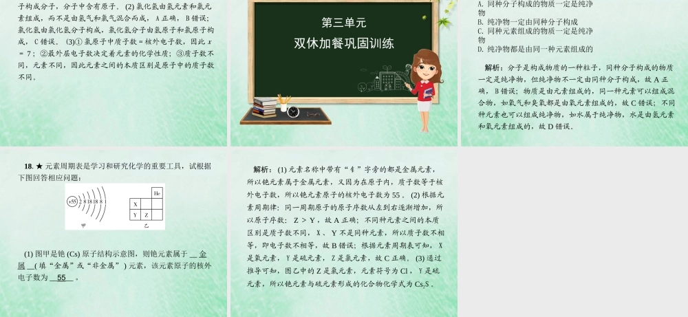 (河北专版)九年级化学 重点题目精讲 第三单元 物质构成的奥秘课件 (新版)新人教版 课件
