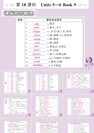 中考英语复习 第一篇 教材过关 九全 第18课时 Units 5 6课件