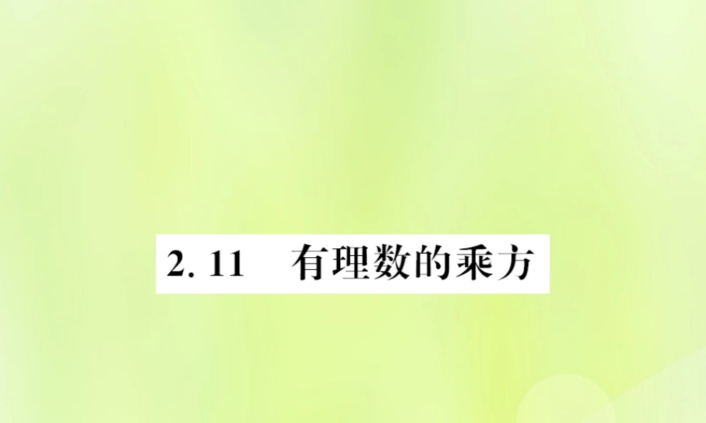 七年级数学上册 第2章 有理数 2.11 有理数的乘方习题课件 (新版)华东师大版 课件