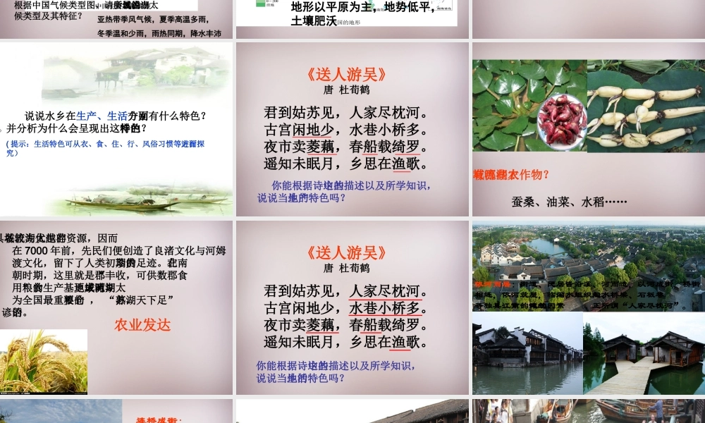 七年级历史与社会上册 第三单元 第3课 第1框 水乡孕育的城镇课件1 人教版 课件