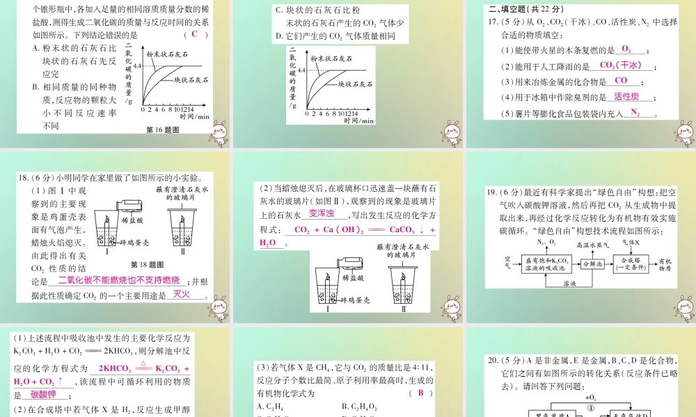 九年级化学上册 第六单元(碳和碳的氧化物)检测题课件 (新版)新人教版 课件