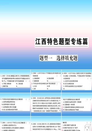 九年级化学下册 特色题型专练篇 题型一 选择填充题习题课件 (新版)新人教版 课件
