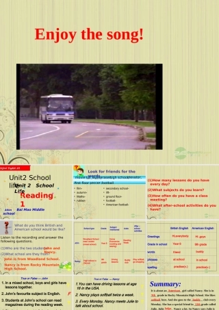 八年级英语上册 Unit 2(School Life)Reading(1)课件 牛津译林版 课件