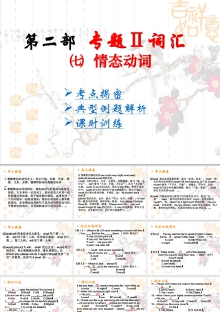 中考英语专题词汇——情态动词课件