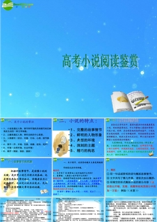 中考语文专题复习 小说阅读鉴赏课件 人教新课标版 课件