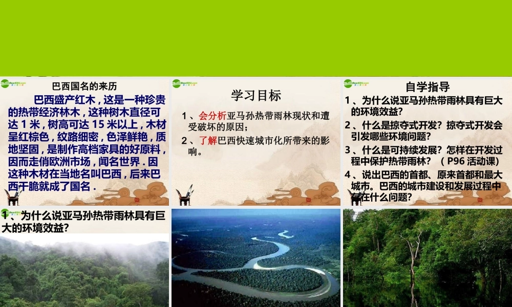 七年级地理下册 第九章第二节(巴西)课件 人教新课标版 课件