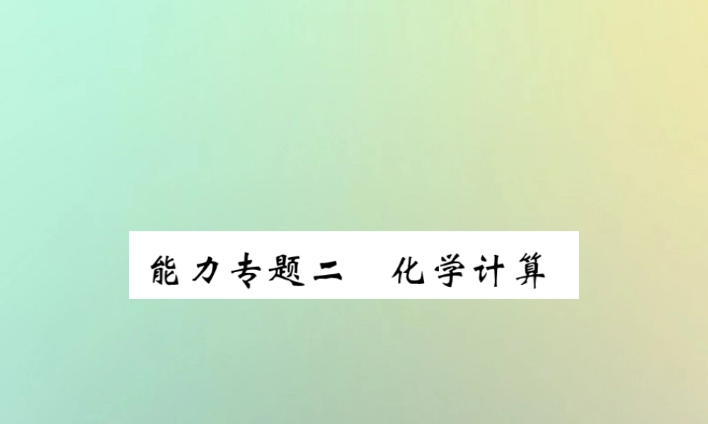九年级化学上册 能力专题二 化学计算课件 (新版)新人教版 课件