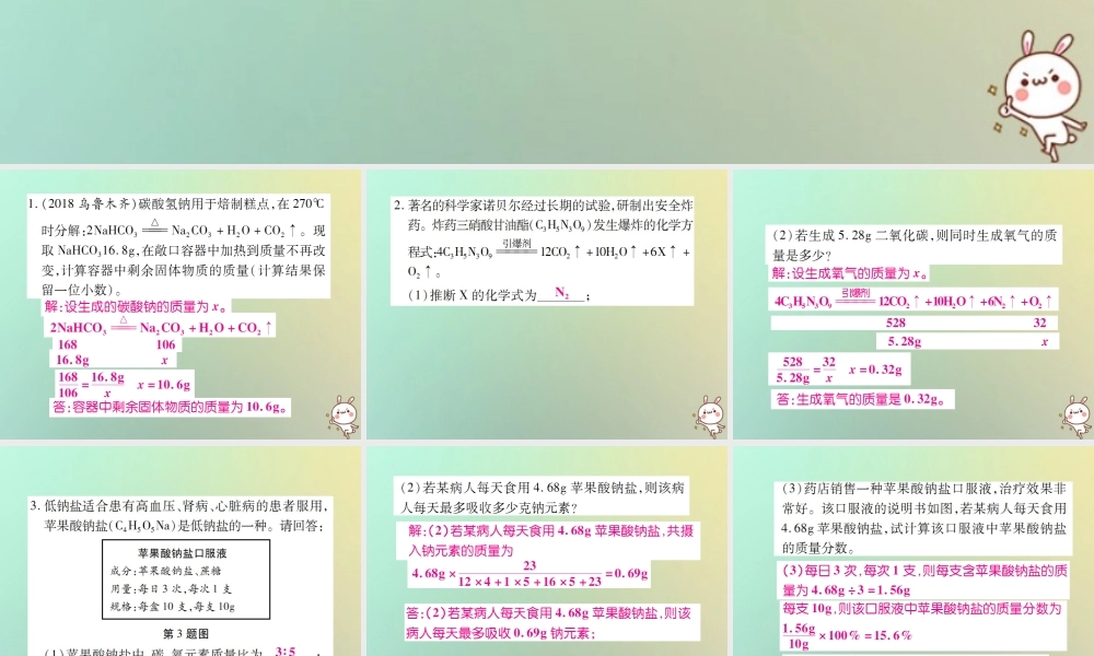 九年级化学上册 能力专题二 化学计算课件 (新版)新人教版 课件