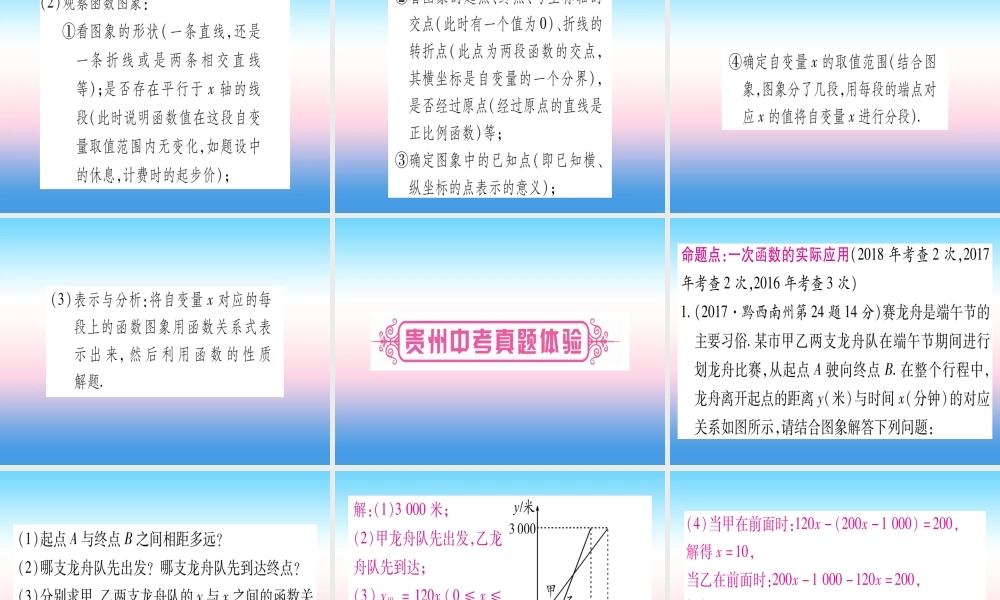 (贵州专版)中考数学总复习 第一轮 考点系统复习 第3章 函数 第2节 一次函数 课时2 一次函数的应用课件
