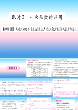 (贵州专版)中考数学总复习 第一轮 考点系统复习 第3章 函数 第2节 一次函数 课时2 一次函数的应用课件