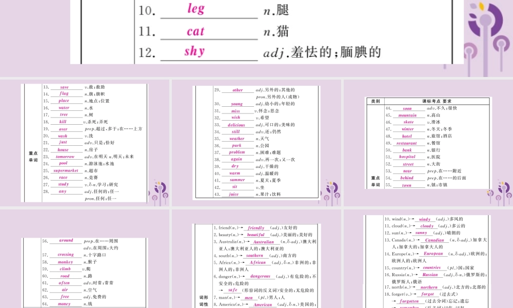 中考英语复习 第一篇 教材过关 七下 第4课时 Units 5 8课件
