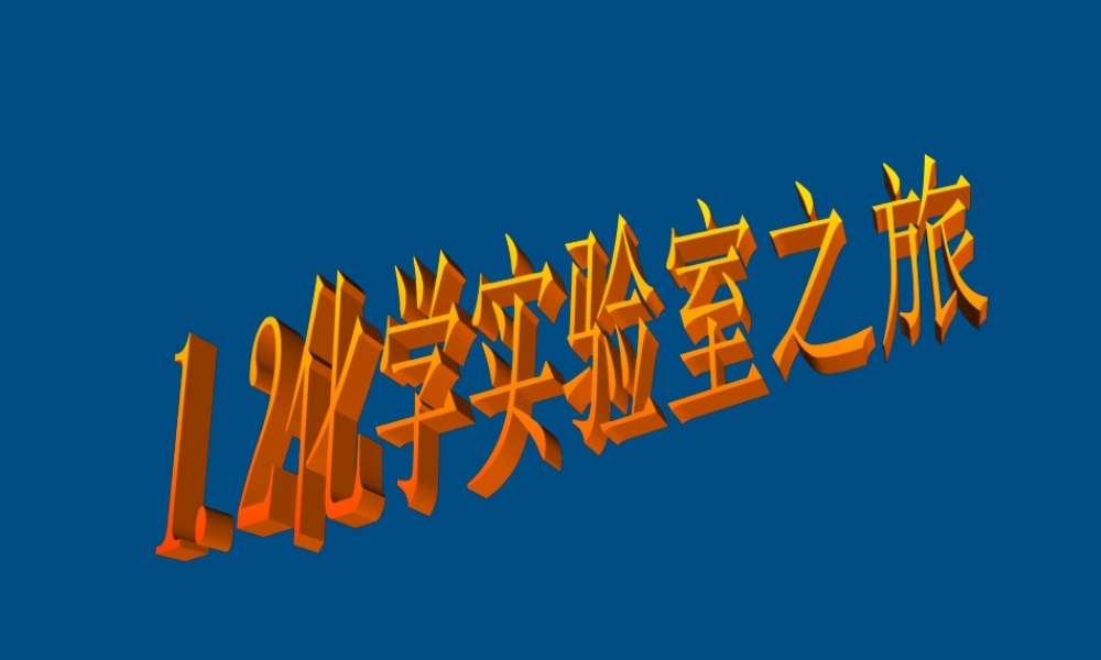 九年级化学 12化学实验室之旅 课件