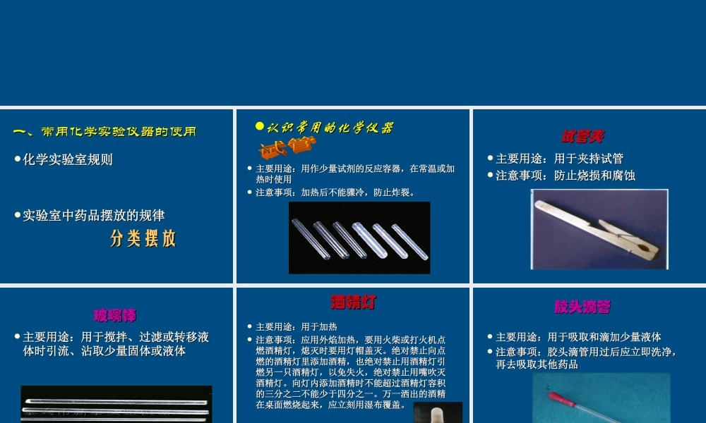 九年级化学 12化学实验室之旅 课件