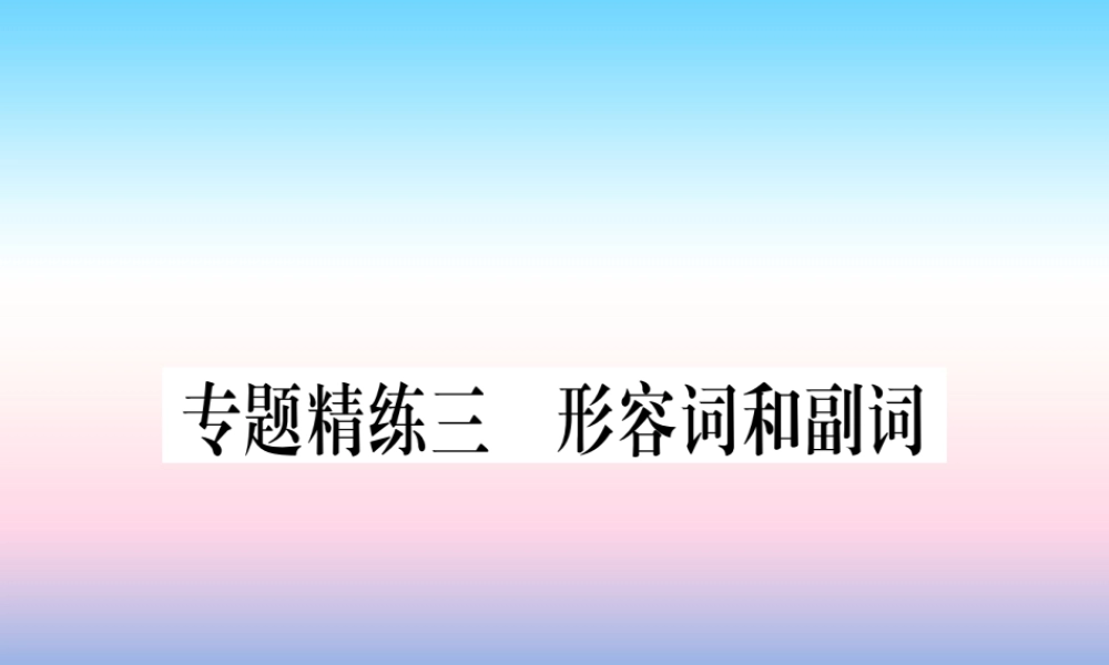 中考英语准点备考 专题精练三 形容词和副词课件